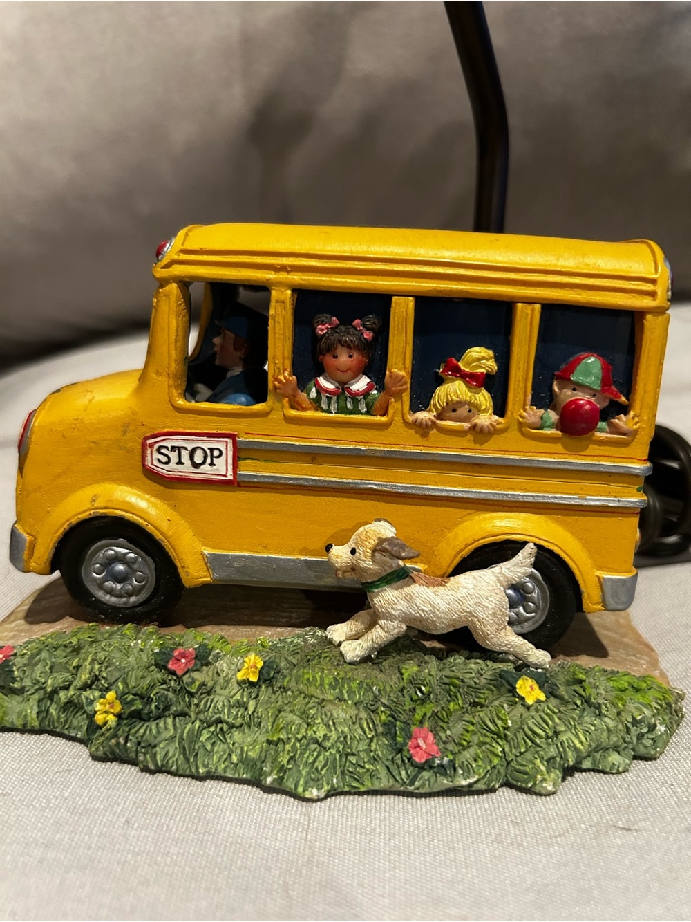 Vintage Susan Winget Children in the School Bus Lamp Nursery Decor.
